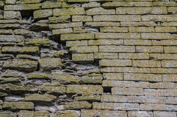 damaged old brick wall