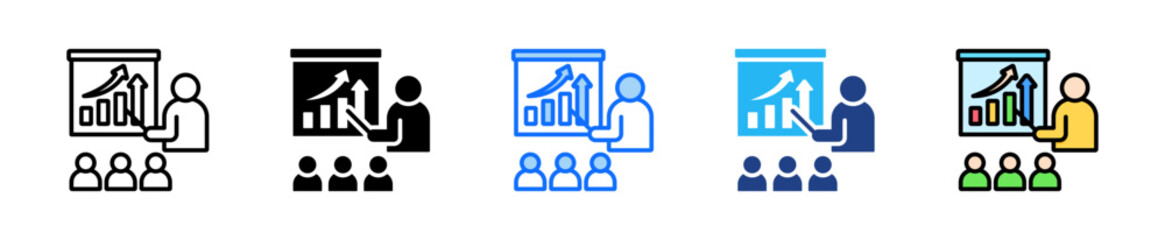 Employee Training Icon Set Multiple Style Collection