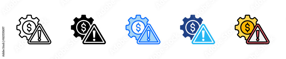 Poster risk management icon set multiple style collection