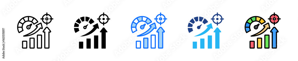 Poster productivity enhancement icon set multiple style collection