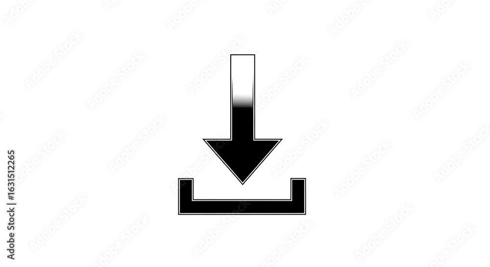 Aufkleber a simple black and white download icon with a gradient on a plain white background image view ai gen