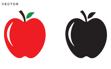 Apple icon vector collection set, Apple line icon nutrition vector flat fruit, Vector Illustration on a white background
