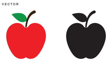 Apple icon vector collection set, Apple line icon nutrition vector flat fruit, Vector Illustration on a white background