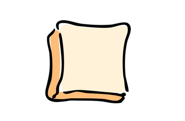 手書きカラーイラスト　食パン