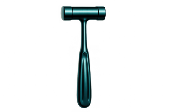 Teal reflex hammer isolated on transparent background, essential tool for neurological examinations - Powered by Adobe