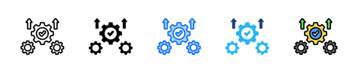 Process Improvement Icon Set Multiple Style Collection