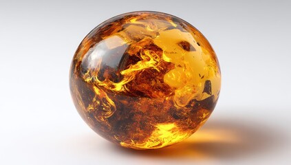 Amber sphere, glossy orb
