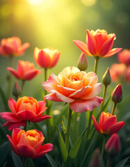 red tulips in the garden