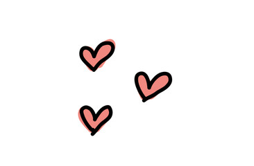 手書きカラーイラスト　ハート