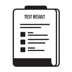 Fototapeta premium Vector illustration of a test result document showing results and evaluation
