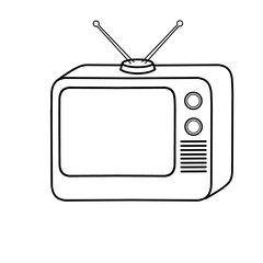 outline retro tv set