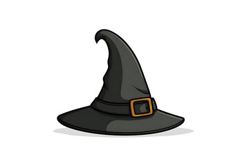 Classic witch hat in Halloween vector style, spooky and magical object.