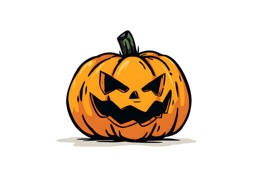 Evil pumpkin jack o lantern with angry face for Halloween design