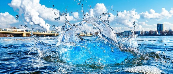 Water Splash in City River