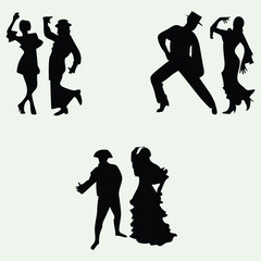silhouettes of dancing couple