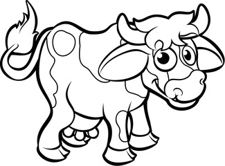 A cow cartoon character farm animal illustration