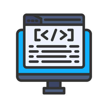 Code Editor icon vector image. Suitable for mobile apps, web apps and print media.