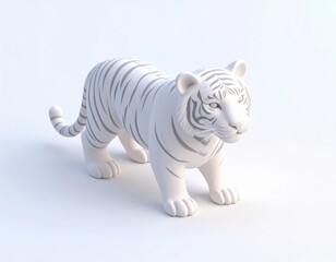 Fototapeta premium クレイ素材で作られた虎の3Dキャラクター 