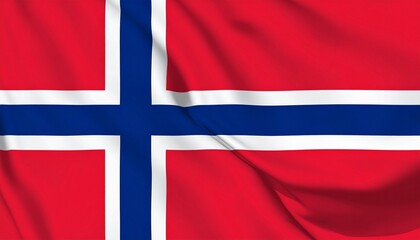 Fototapeta premium Flag of Norway with Nordic Cross