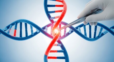 DNA Manipulation Tweezers in Lab Carefully Editing a Molecular Strand Gene Editing Scientific Research Genetic