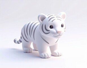 Fototapeta premium クレイ素材で作られた虎の3Dキャラクター 