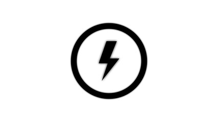 Simple black lightning bolt icon inside an oval shape on a white background