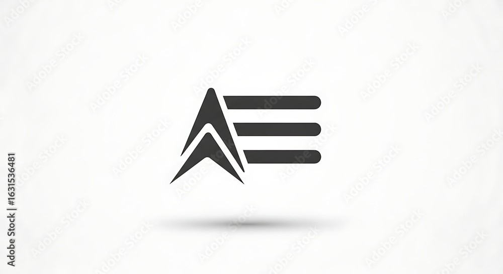 Aufkleber a dark gray icon featuring a stylized arrow pointing up with three horizontal lines to the right ai 
