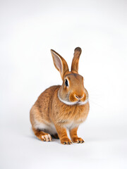 Fototapeta premium Brown rabbit on white.