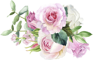 Watercolor floral bouquet. Perfect for wedding invitations, stationery, floral branding, or home decor.