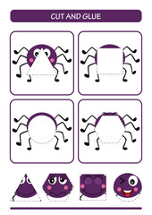 Cute Geometric Spider Shape Matching Activity