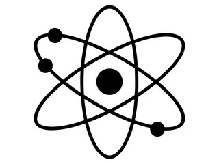 Atomic structure model simple science diagram silhouette vector illustration