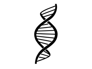 Depicts a dna double helix structure silhouette vector illustration