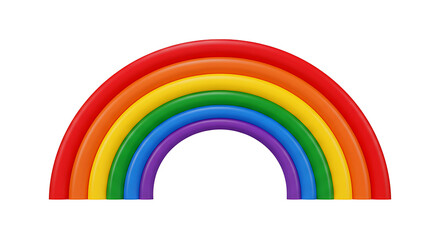 Obraz premium Colorful Rainbow Arch on White Background for Kids Art and Educational Materials