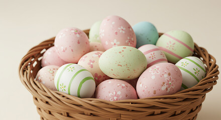 easter eggs in a basket
