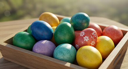 easter eggs in basket