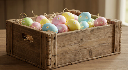 easter eggs in a basket