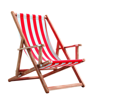 Red striped beach chair