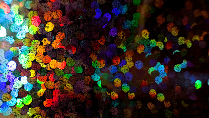 Holographic effect. Bokeh. Light refraction. Prism, Crystal. Crystal with diamond shine. Rainbow...