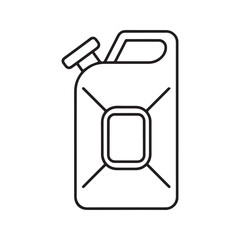 Fuel Canister Line Icon, Outline Gasoline Jerrycan with Spout, Petrol Container Vector Illustration
