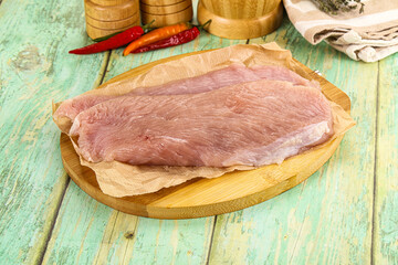 Raw turkey breast fillet steak