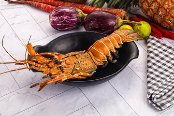 Luxury expensive boiled spiny lobster