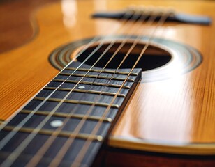 Obraz premium Close-up acoustic guitar