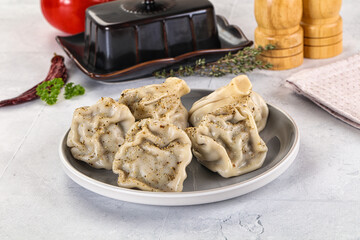Georgian stuffed meat dumplings Khinkali