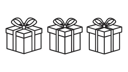 3d icon of three gift boxes isolated on white background