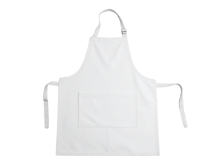 Plain White Kitchen Apron Ready for Customization, Isolated on Transparent Background