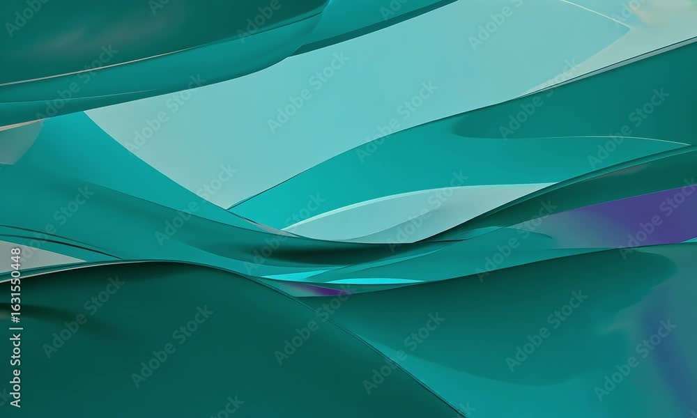 Aufkleber abstract turquoise and blue waves flowing smoothly with light reflections and subtle gradients view