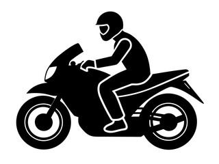 Motorcycle rider black silhouette vector illustration