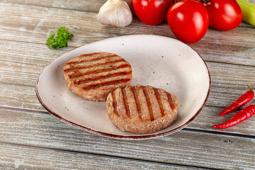 Grilled tuna steak fillet medallion