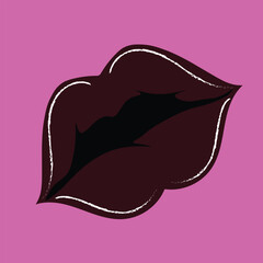 Sassy Dark Lips on a Pink Background