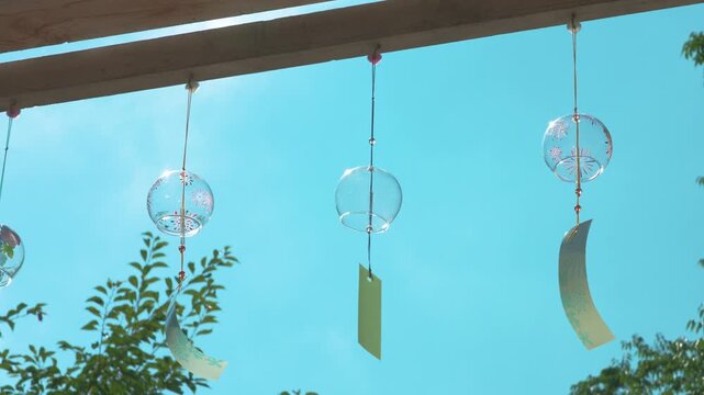 Wind chimes: a symbol of summer in Japan. 日本の夏の風物詩。風鈴。音なし
